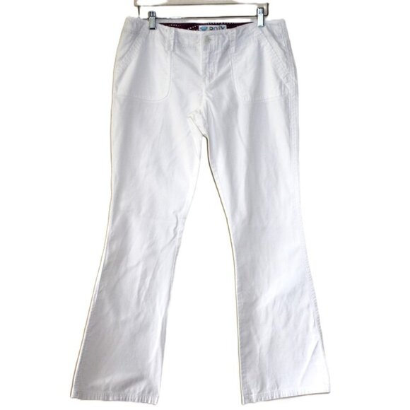 ROXY Retro Y2K Low Rise Flare Pants, Cotton Canvas Bell Bottoms in Crisp White - Picture 8 of 9